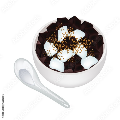 Delicious Black Grass Jelly in A Bowl