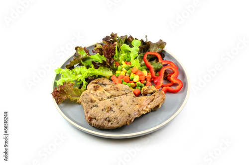 Pork steak with vegetable