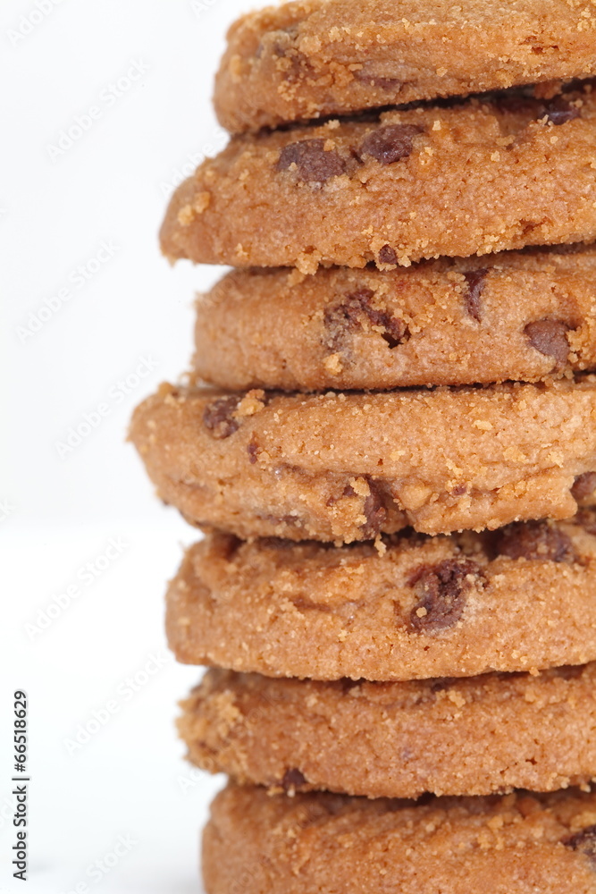 Chocolate cookies biscuit on a white background Chocolate cookies biscuit on a white background