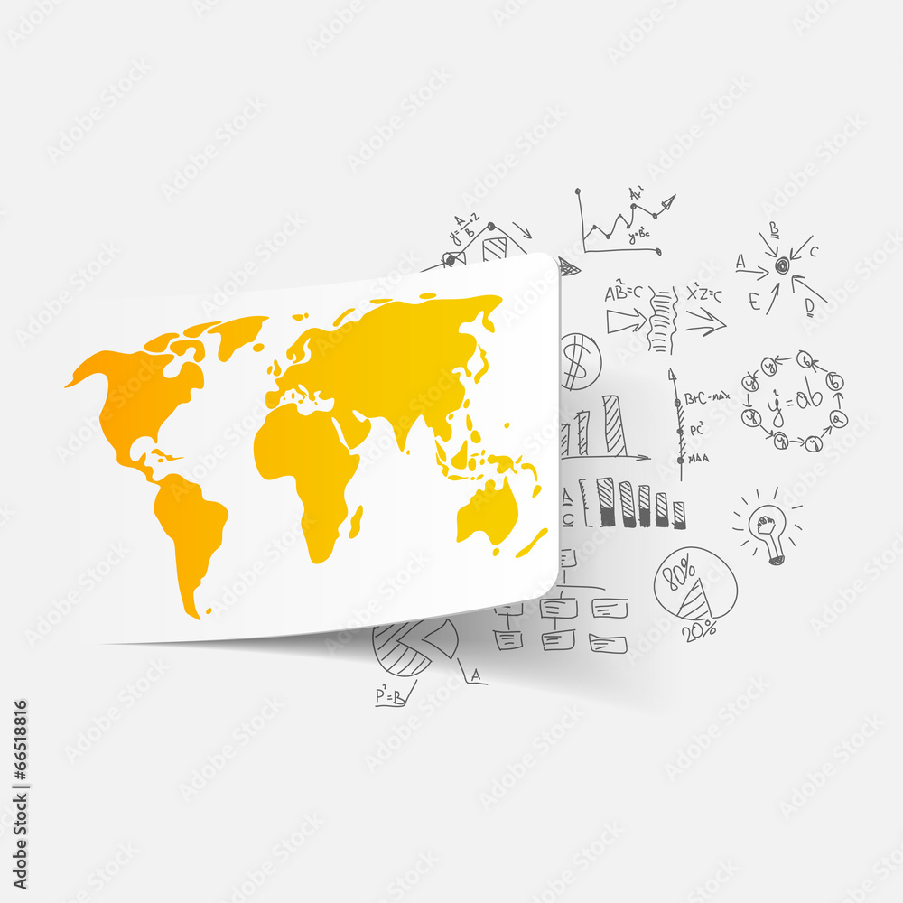 Fototapeta premium Drawing business formulas: map