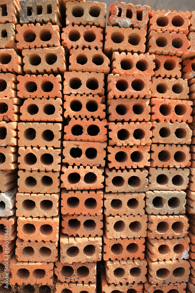 Stack of bricks used for building construction Stack of bricks used for building construction