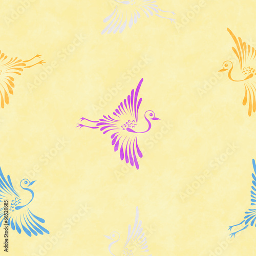 Vector seamless background with storks