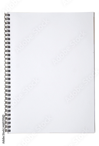 blank background. paper spiral notebooks isolated on white