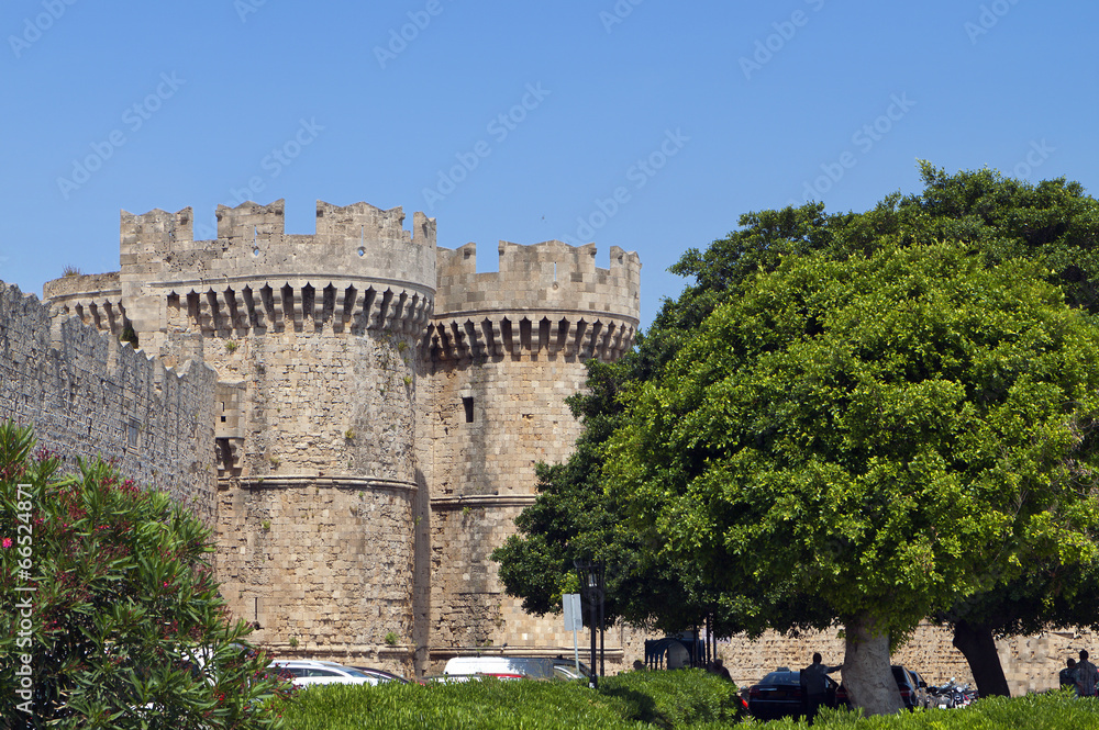 Castle of Saint John at Rhodes island in Greece