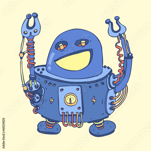 mechanical robot, robot toy icon, vector illustration