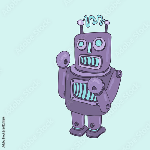 Vecteur Stock purple robot boxer, robot toy icon, android, vector  illustration | Adobe Stock