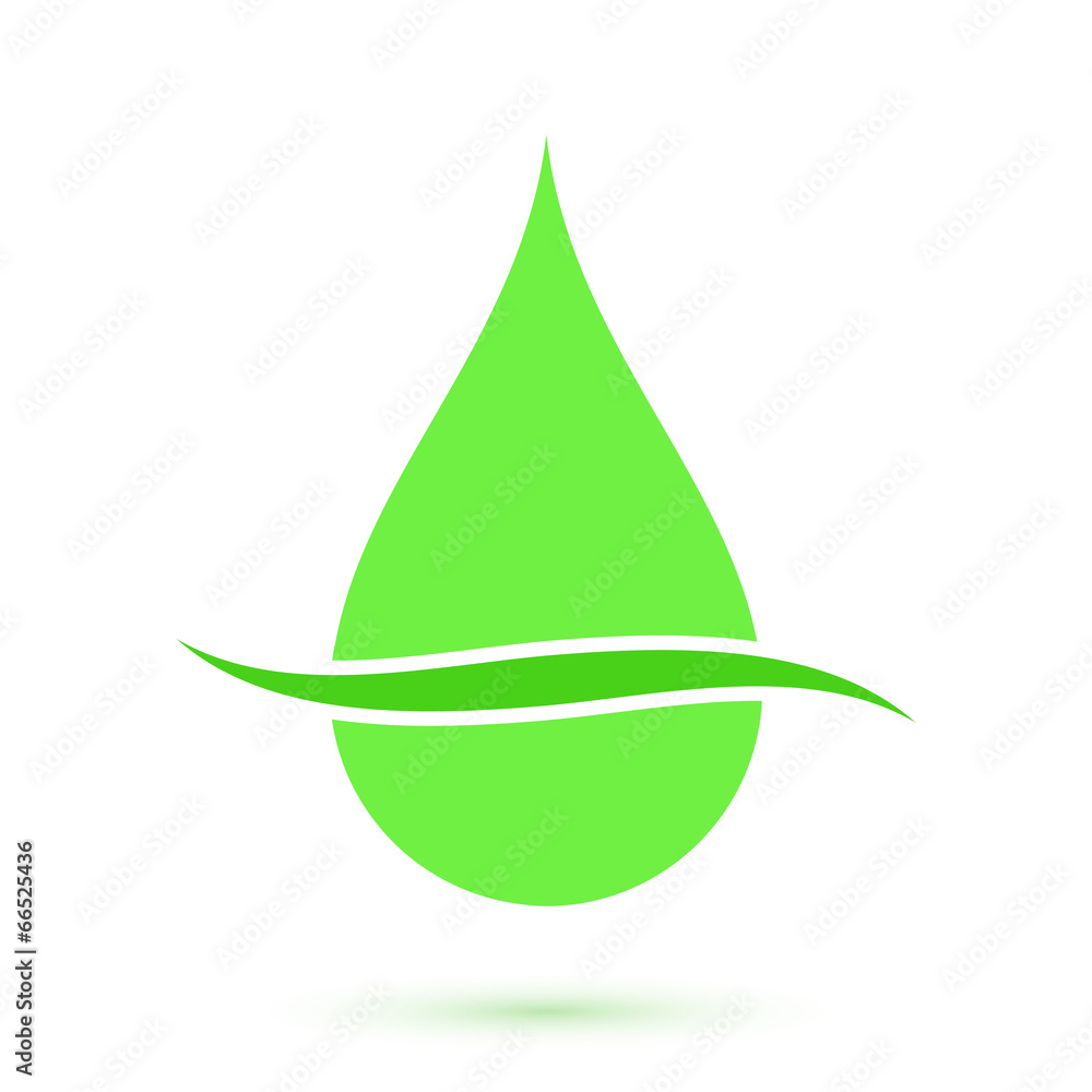 Green drop symbol, conceptual icon Green drop symbol, conceptual icon