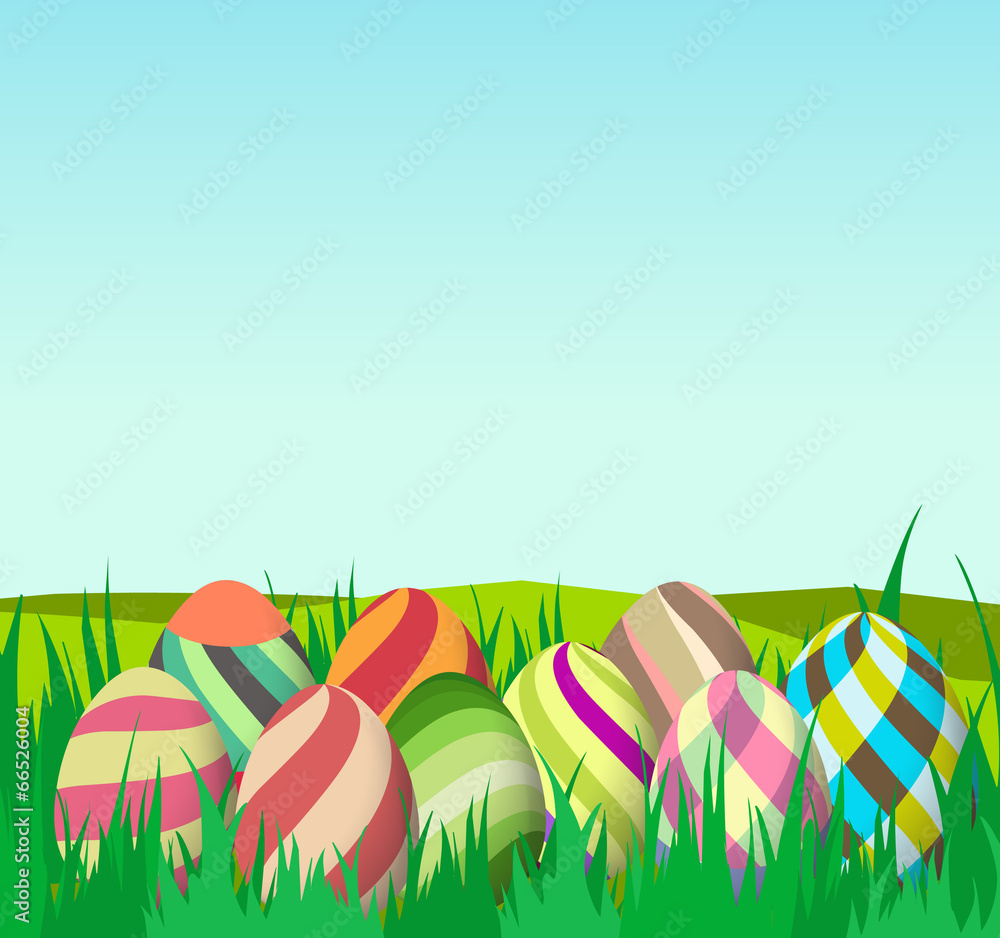Easter eggs and happy easter