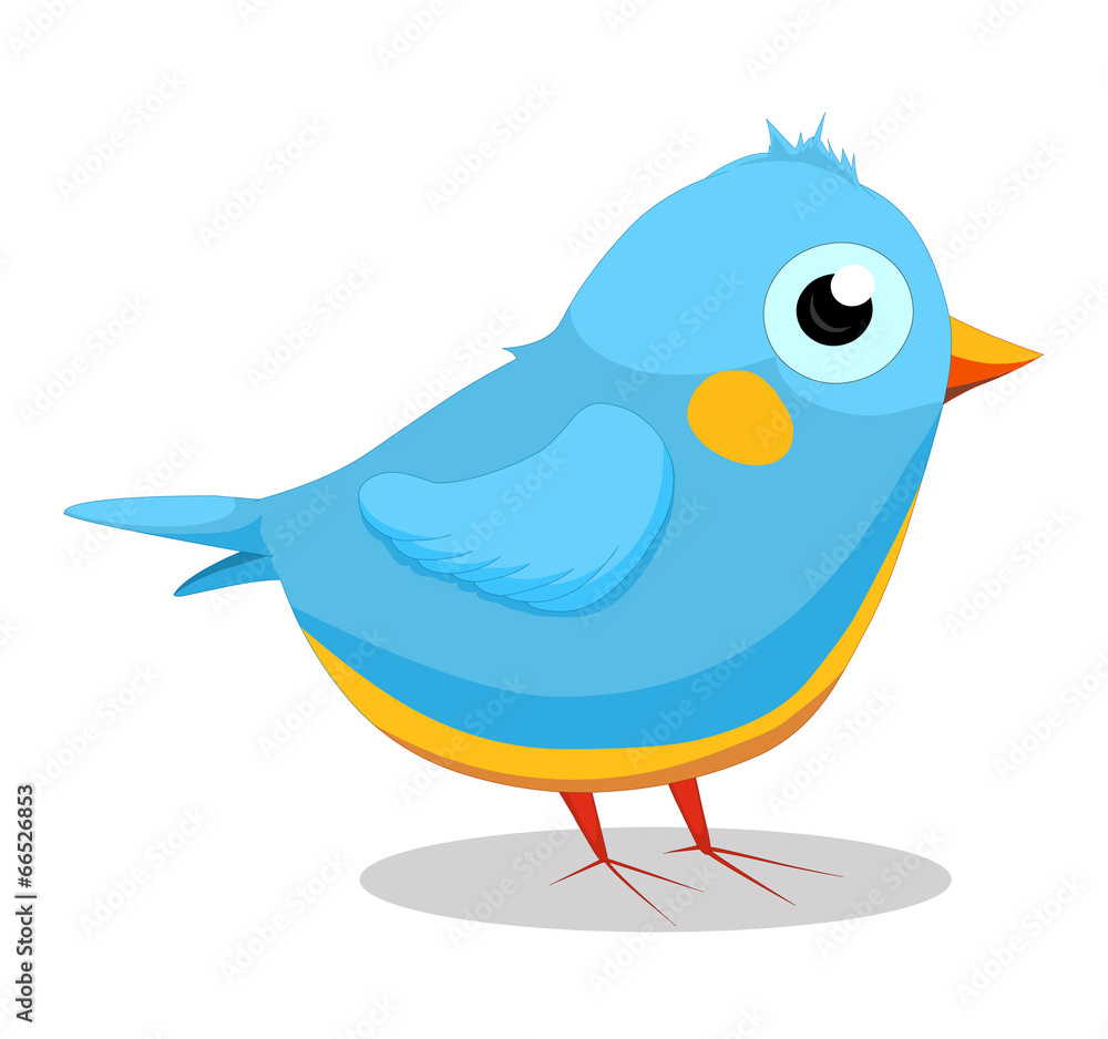 Illustration of cute blue bird Illustration of cute blue bird
