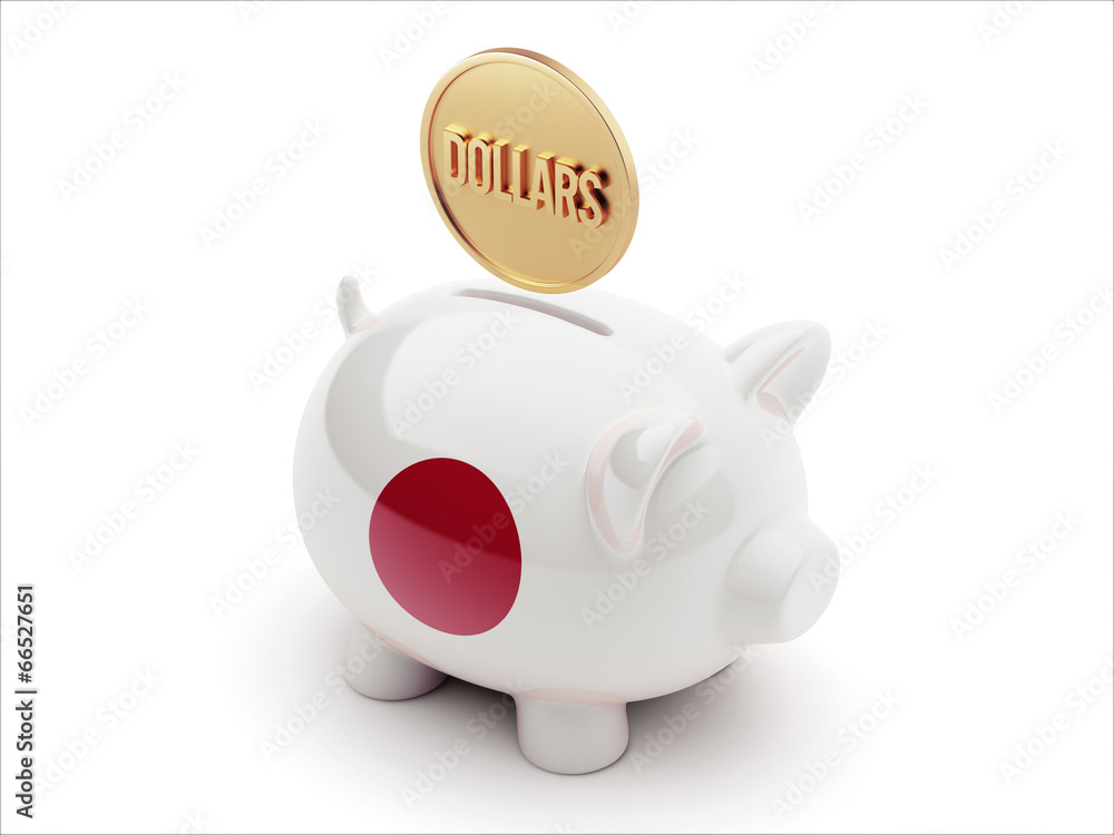 Japan Dollars Concept Piggy Concept Japan Dollars Concept Piggy Concept