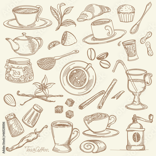 Freehand Elements for Coffeehouse and Tea House