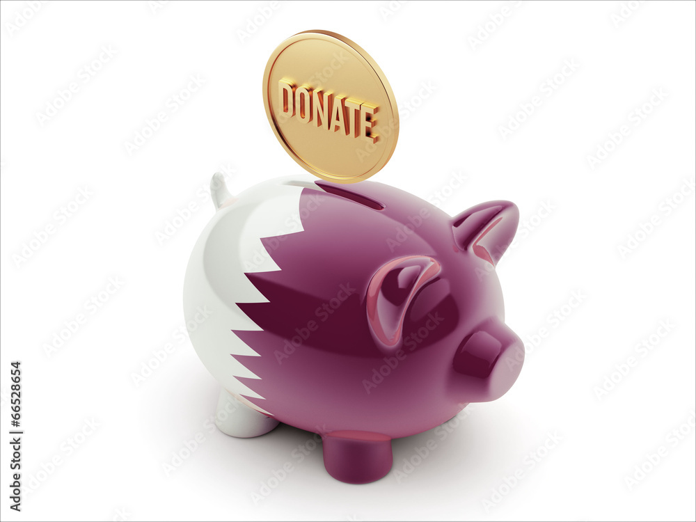 Qatar Donate Concept Piggy Concept Qatar Donate Concept Piggy Concept