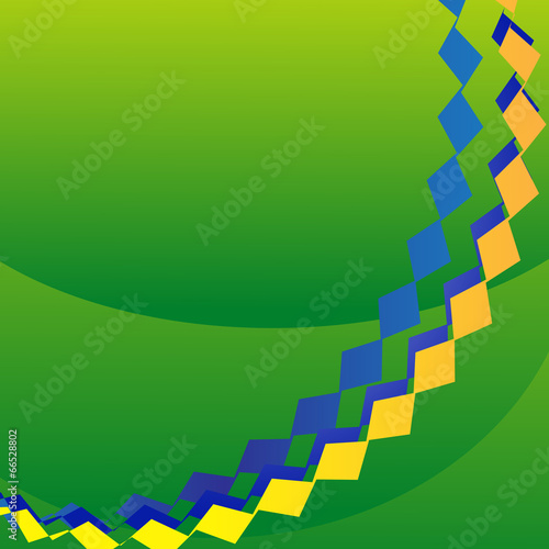 Abstract wave in Brazilian colors background