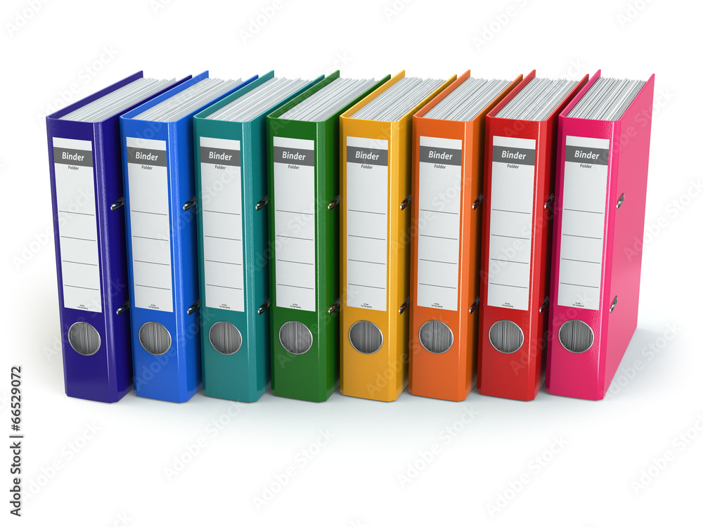 Row of office binders. Row of office binders.