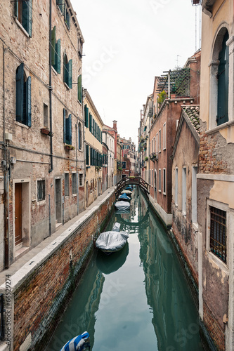 Typical canal of Venice  Italy.