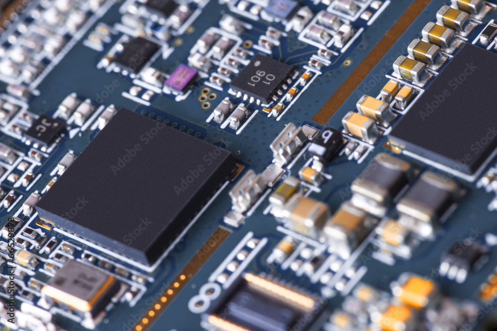 Fototapeta premium Electronic circuit board close up.