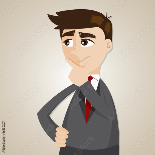 cartoon businessman thinking