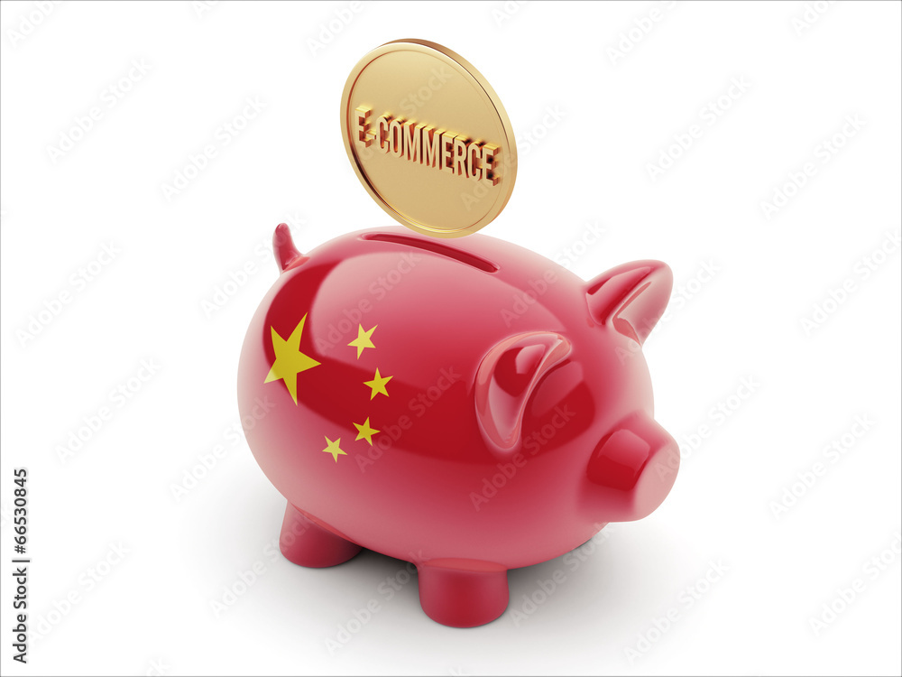 China E-Commerce Concept Piggy Concept China E-Commerce Concept Piggy Concept