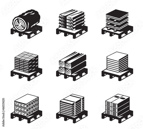 Building materials of wood - vector illustration