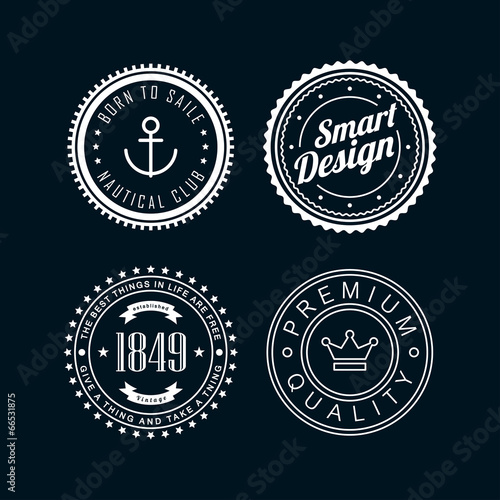 Vintage badges white 3