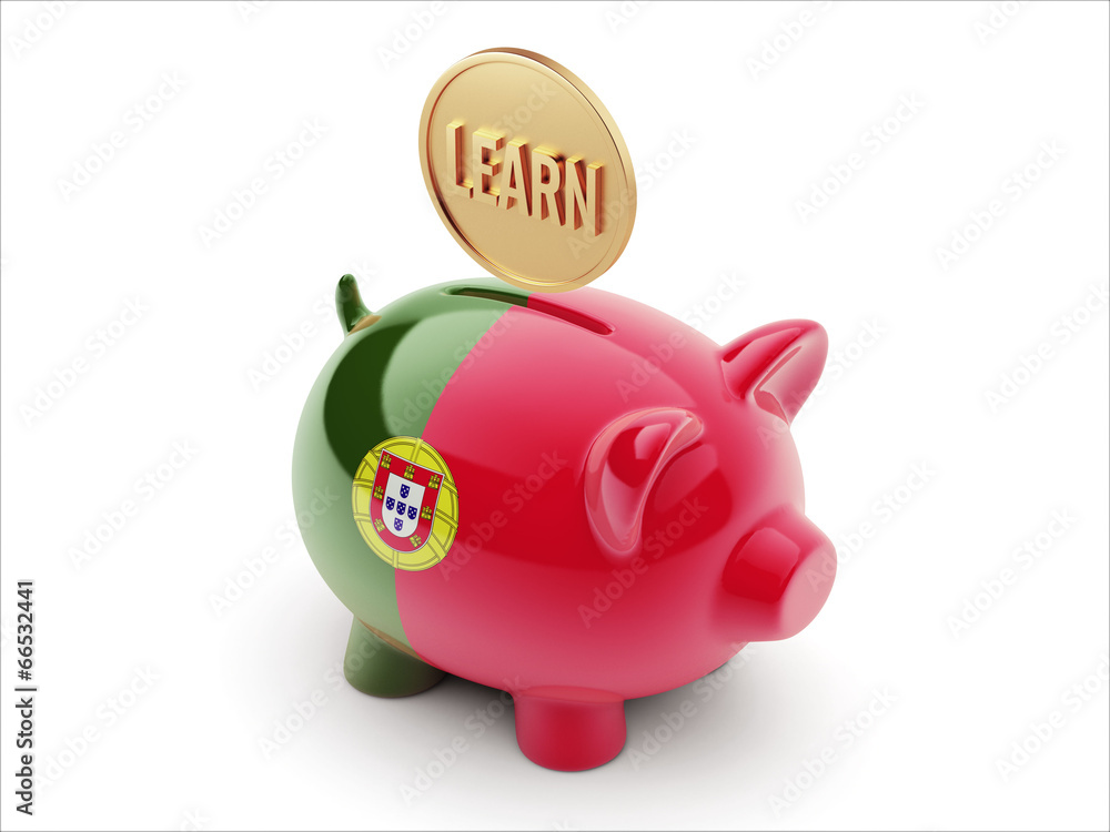 Portugal Learn Concept. Piggy Concept Portugal Learn Concept. Piggy Concept