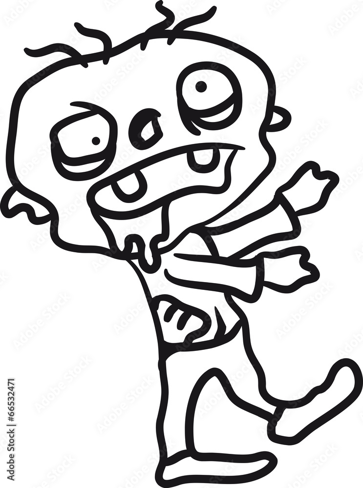 Fototapeta premium Lustiger Kleiner Comic Cartoon Zombie