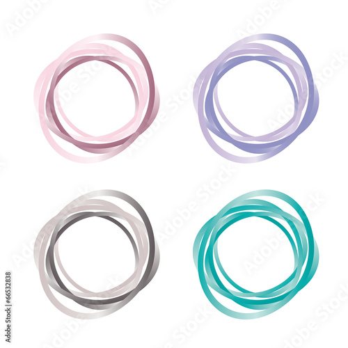 Set - Kreise und Kringel in Pastellfarben, Logo für Mode und Leichtigkeit photo