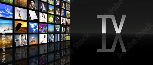 Obraz na plátně Television screens black background