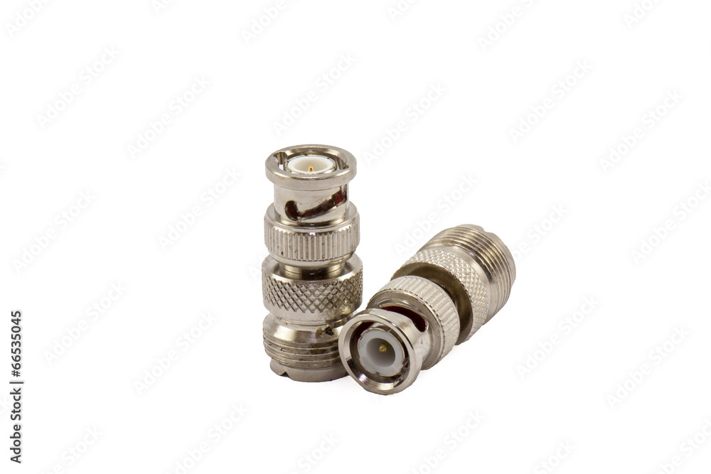 Radio connector on white isolate background Radio connector on white isolate background