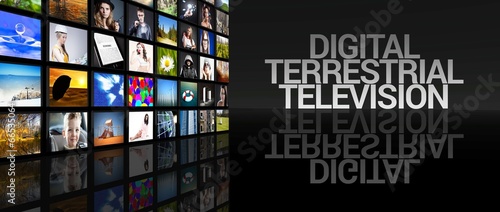 Fotografija Digital terrestrial television screens black background