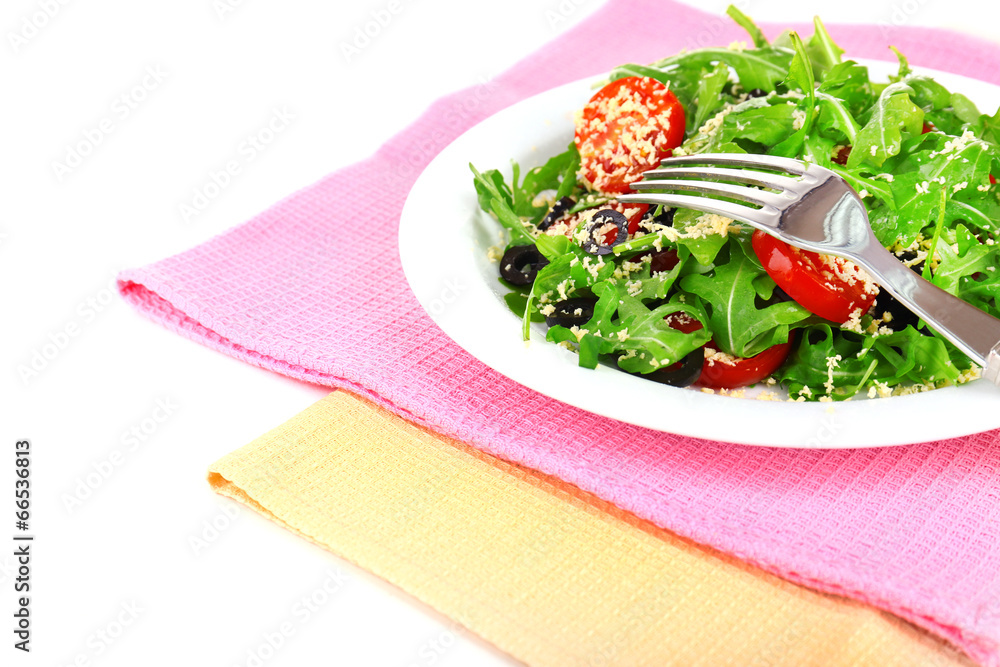 Fresh salad with arugula, close up Fresh salad with arugula, close up