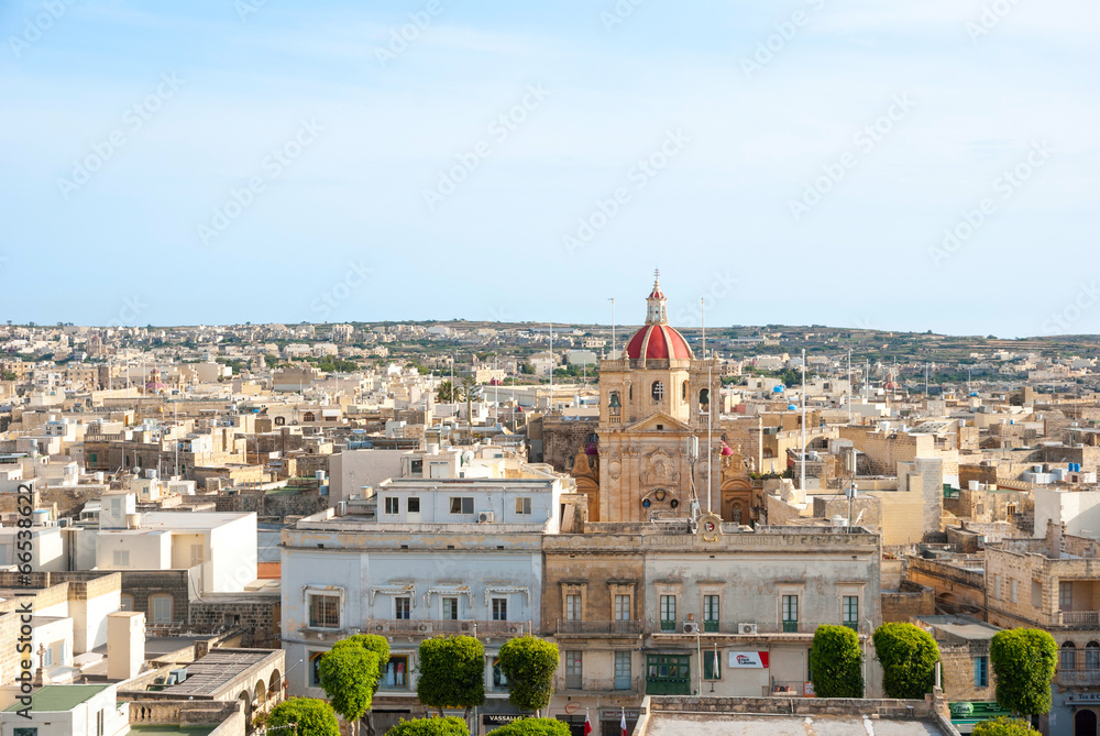 View over Victoria, Gozo island, Malta