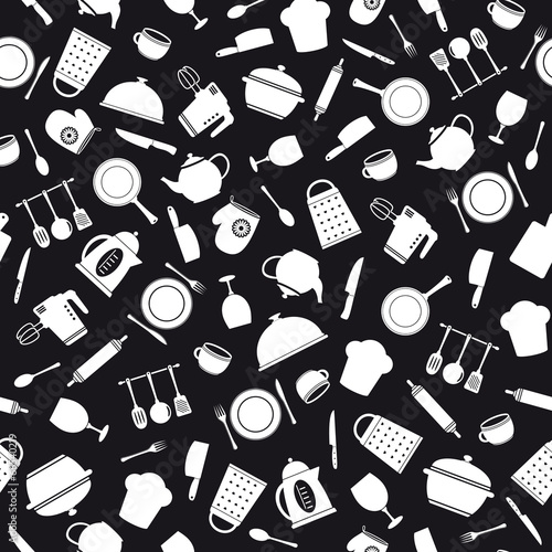 Seamless kitchen pattern.