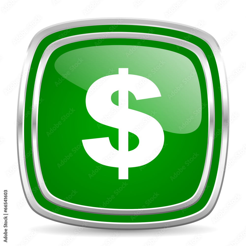 dollar glossy computer icon on white background dollar glossy computer icon on white background