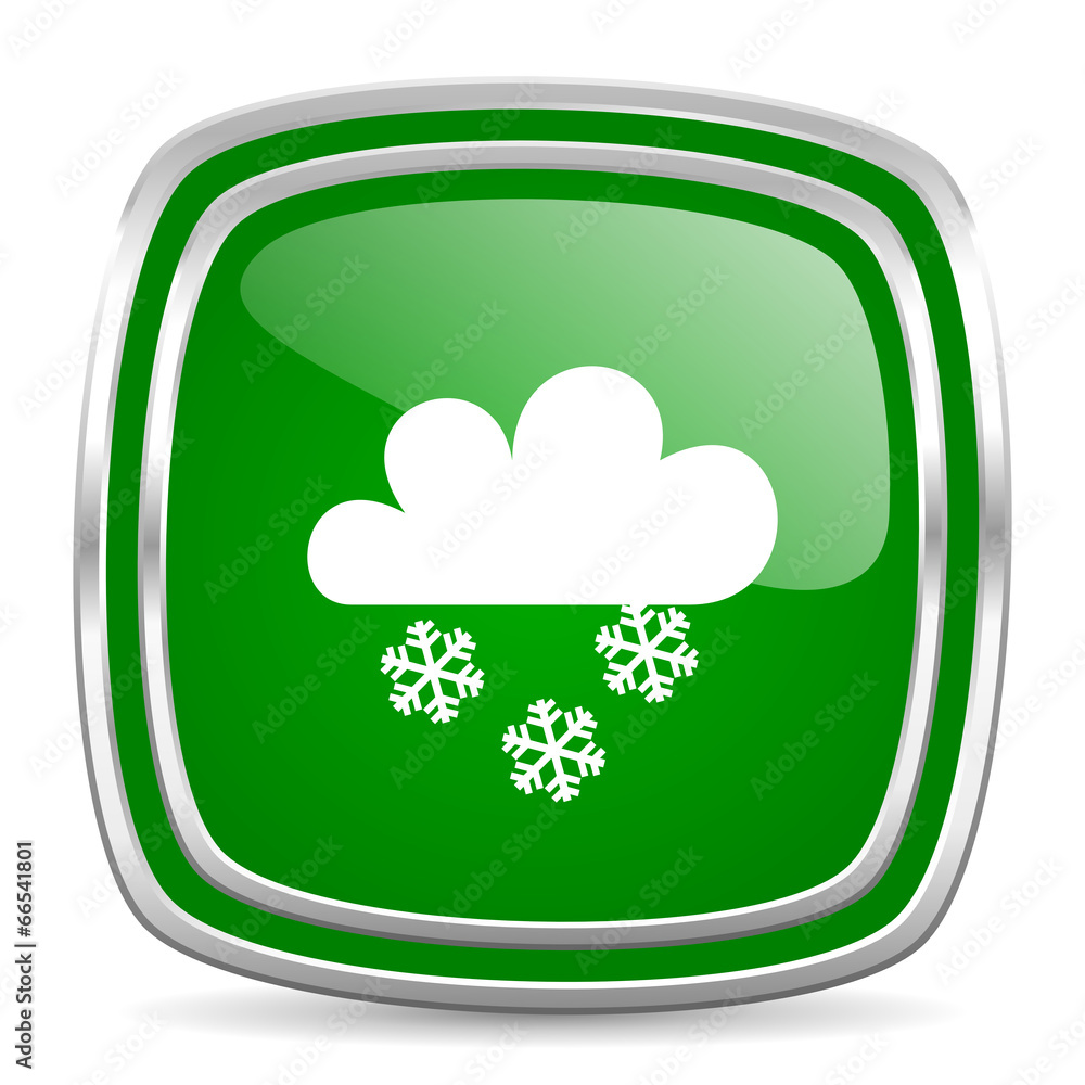 snowing glossy computer icon on white background