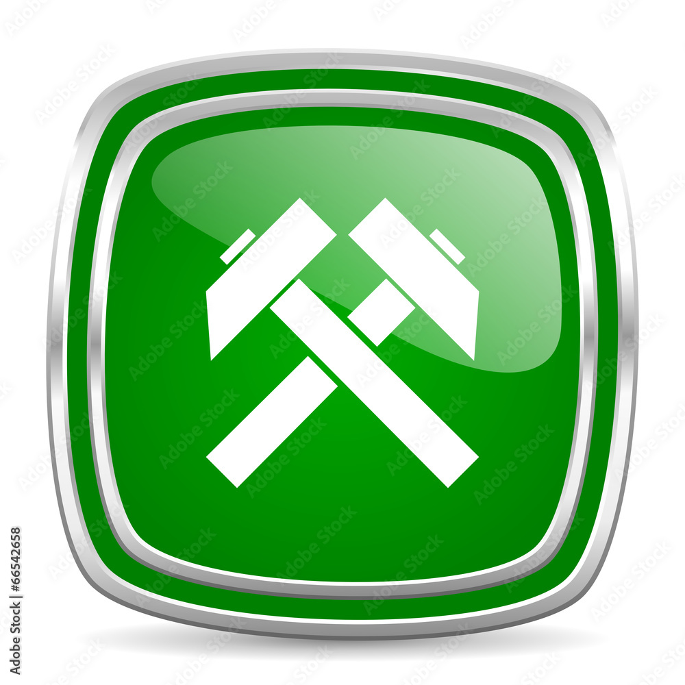 mining glossy computer icon on white background mining glossy computer icon on white background