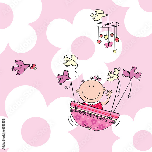 Flying baby girl