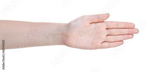 open straight five fingers hand gesture