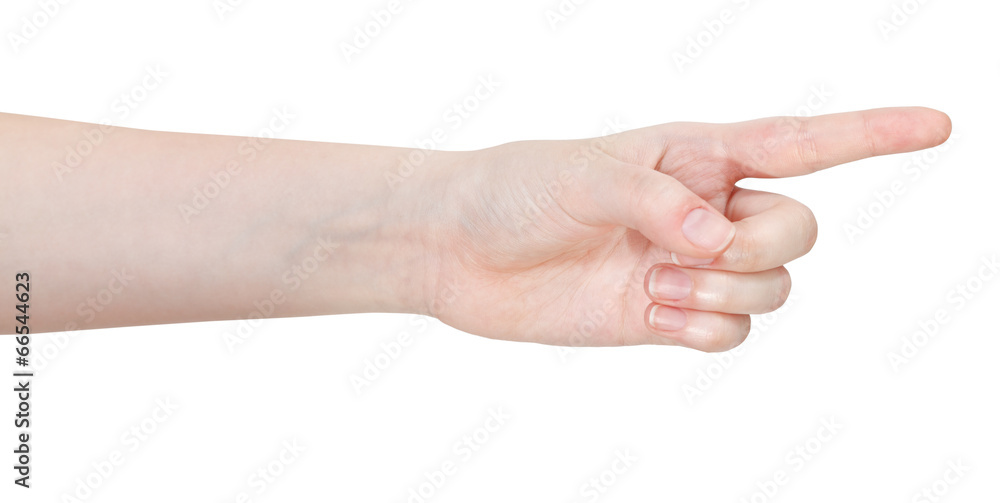 side view of pointing forefinger side view of pointing forefinger