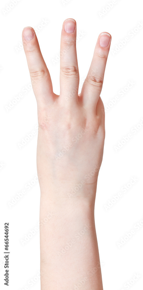 account three - hand gesture account three - hand gesture