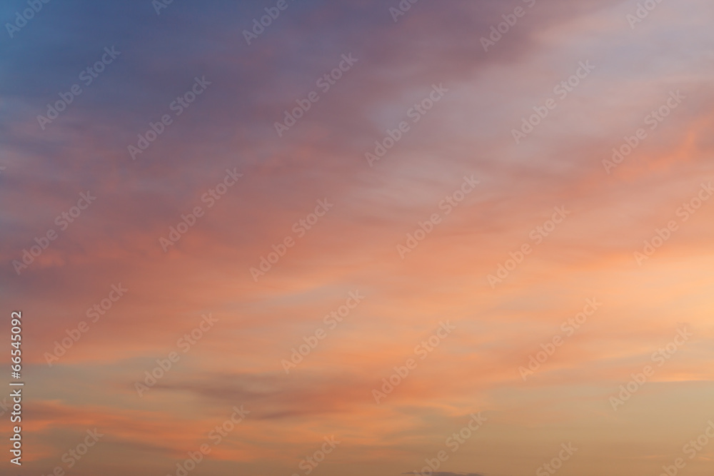 dark blue and pink sunset sky in summer
