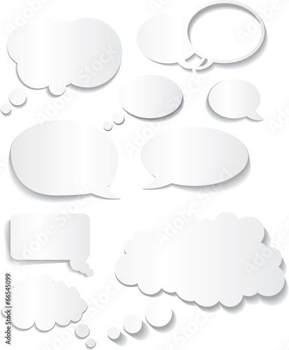 speech bubble white flat designs in different styles