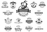 15 Retro labels for professions, business and artisans.