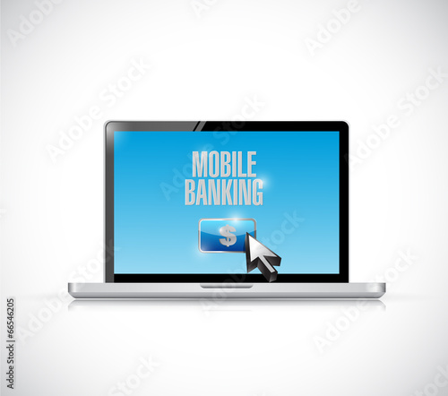 laptop mobile banking illustration design