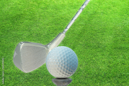 Golf ball on tee - 3d Rendering