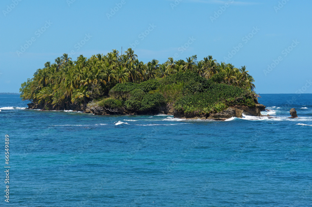 Untouched tropical island in the Caribbean sea