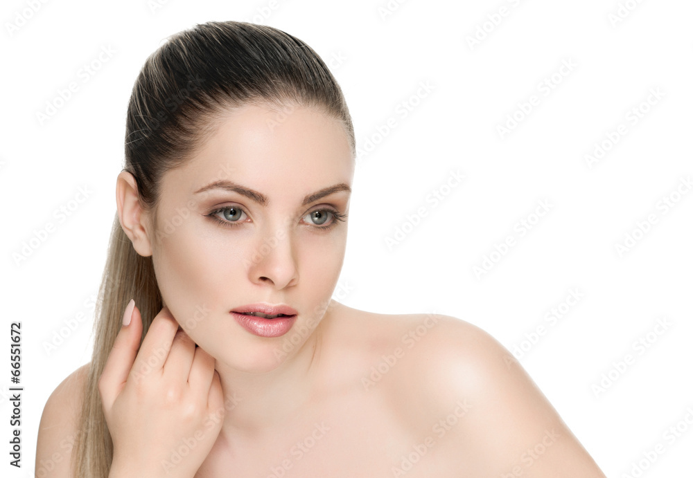 Nice female face with health skin Nice female face with health skin