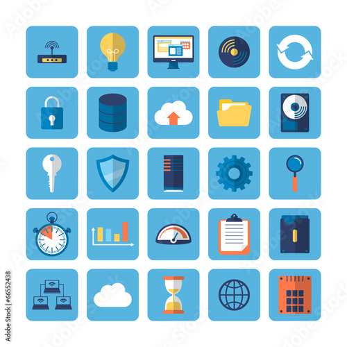 Flat icons for Cloud Computing and Big Data