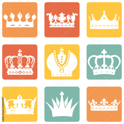 Vector Set of Royal Crown Icons