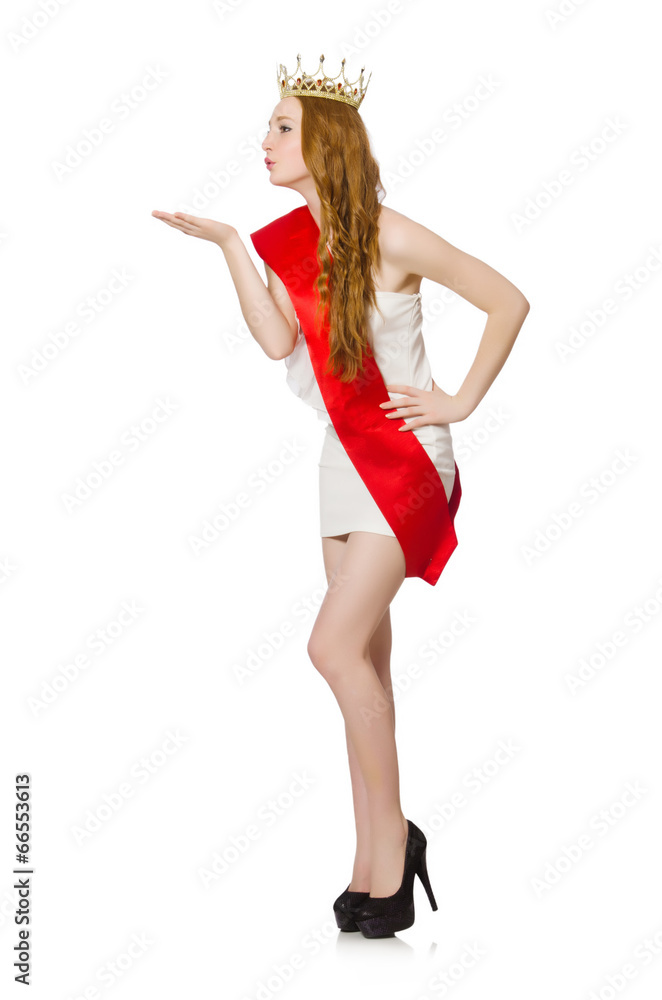 Beauty contest winner isolated on the white Beauty contest winner isolated on the white